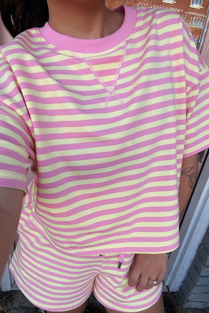 Boxy Terry Short Set - Pink Lemonade