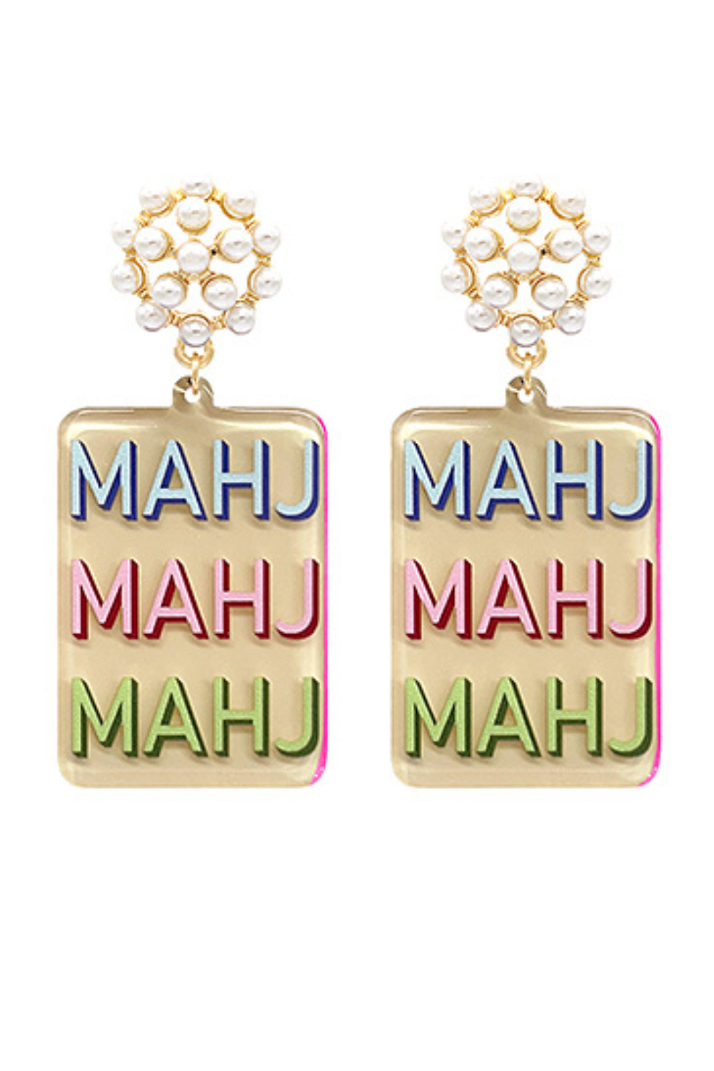 Mahjong Tile Earrings