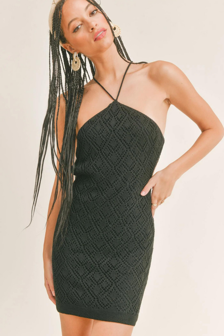 Beloved Pointelle Halter Mini Dress