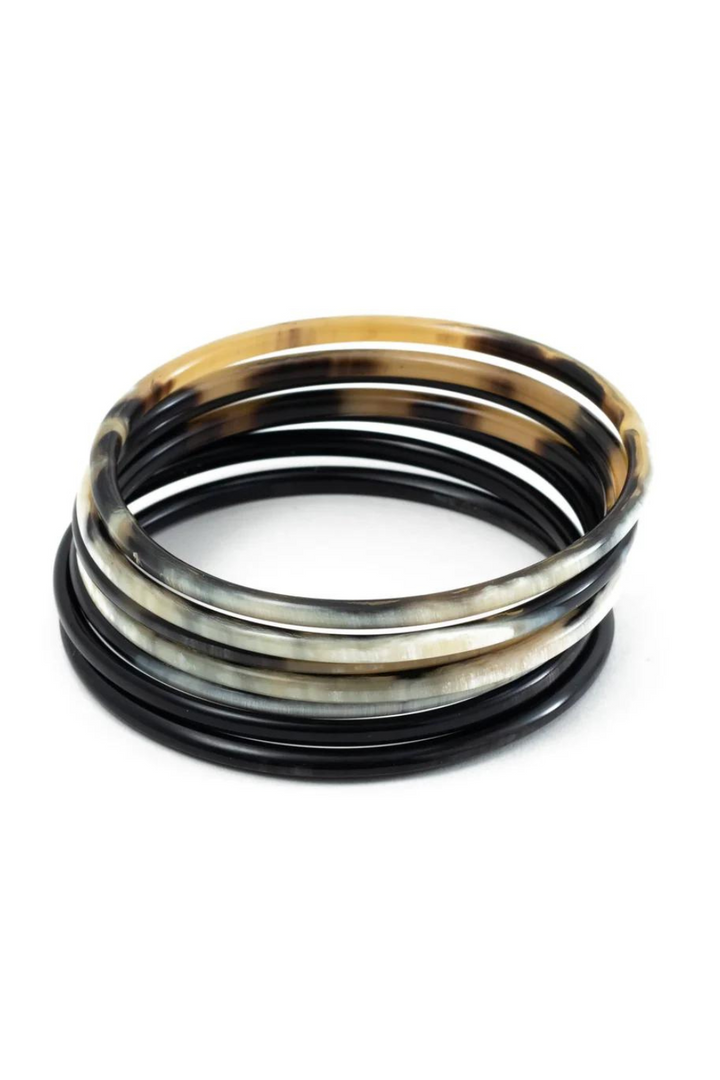 Sunshine Tienda Natural Horn Bangle Set