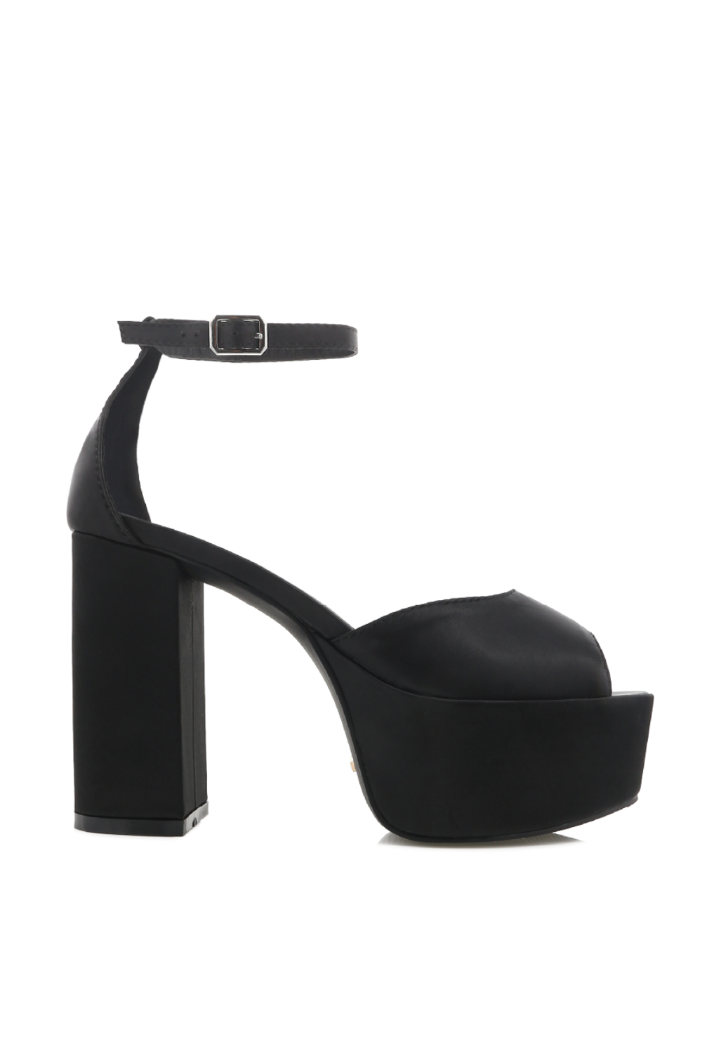 Billini Romara Black Satin Heels