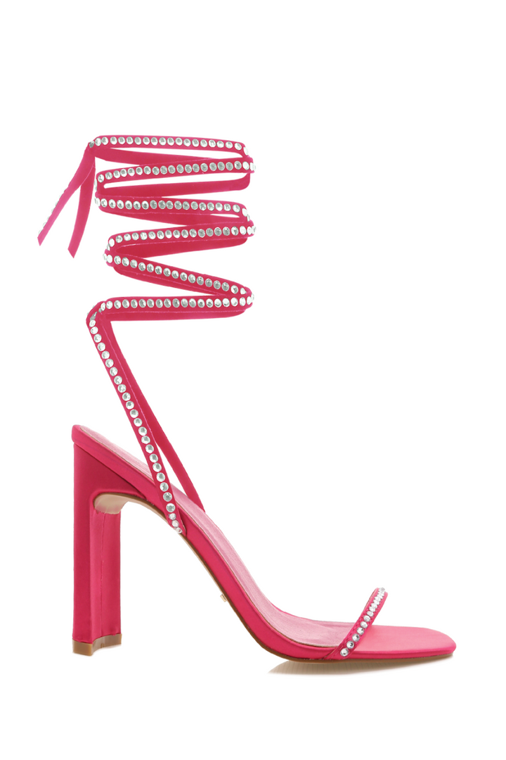 Billini Haleigh Raspberry Satin Heels