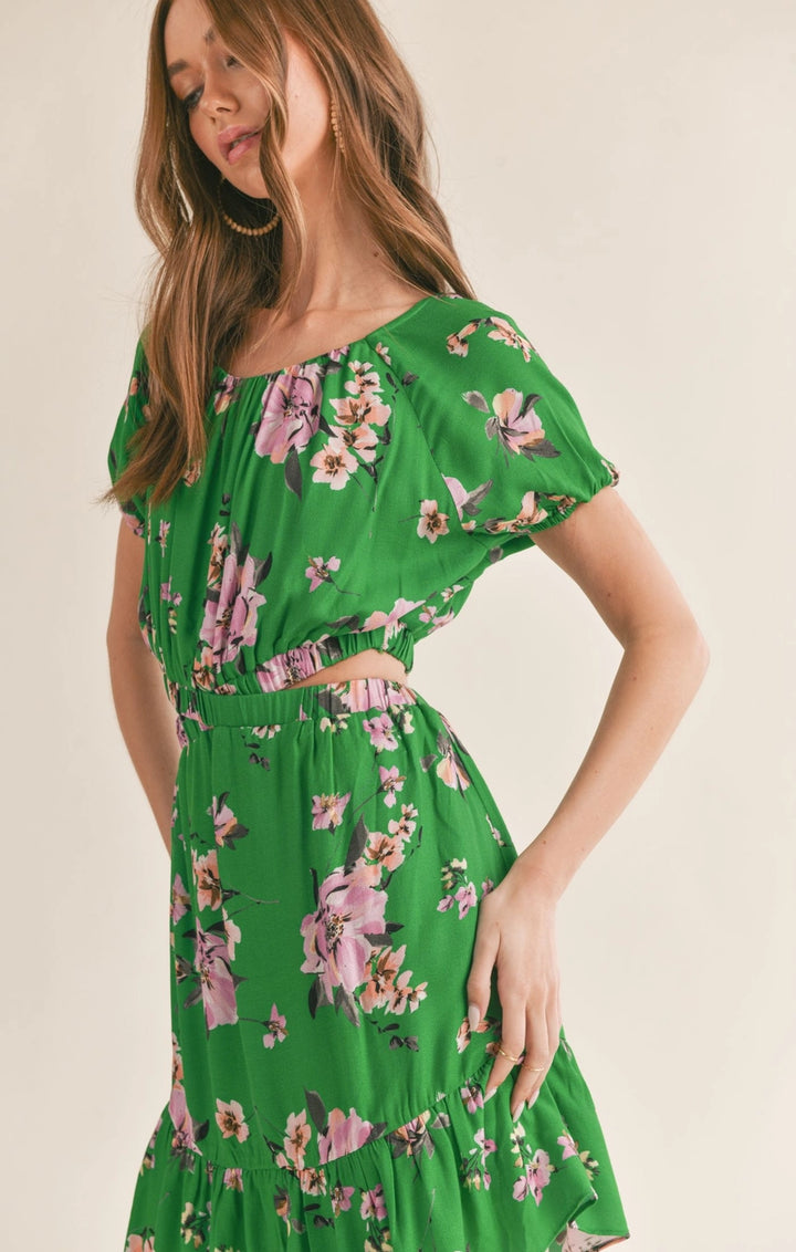 Greener Side Cut Out Mini Dress