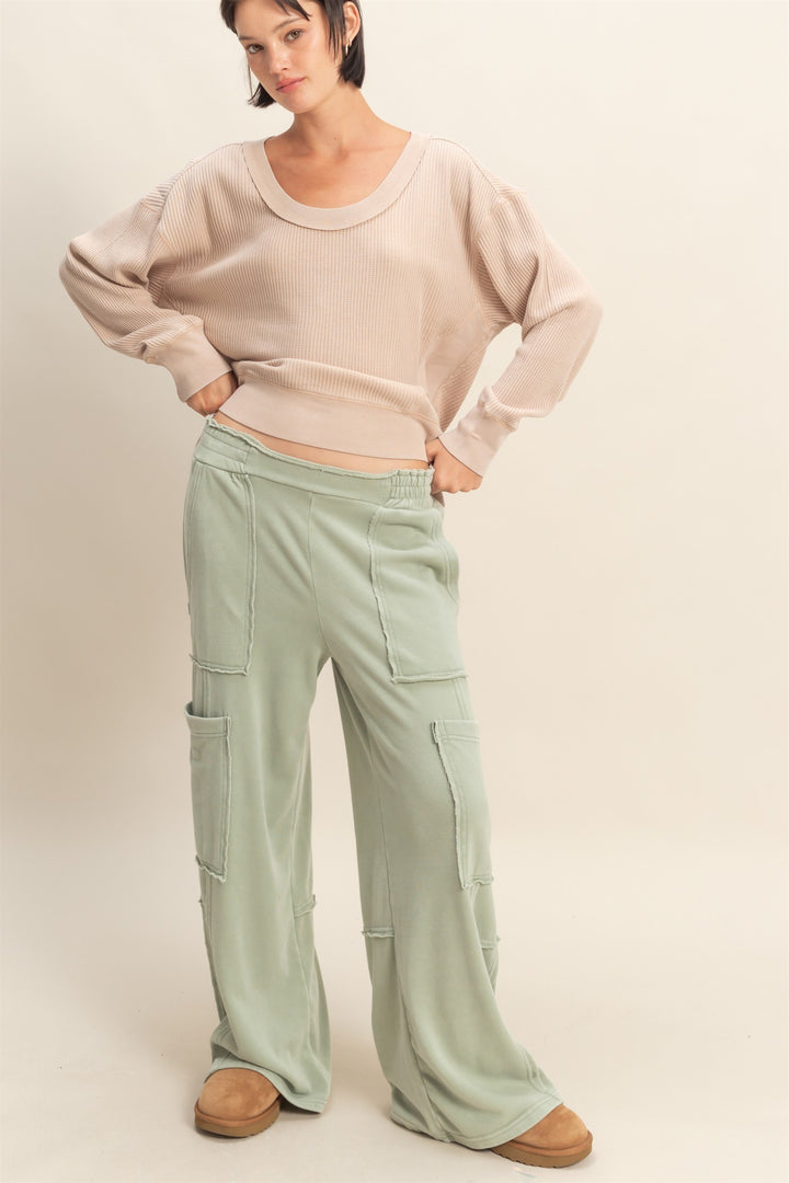 Oversized Utility Sweatpants - Sage Green