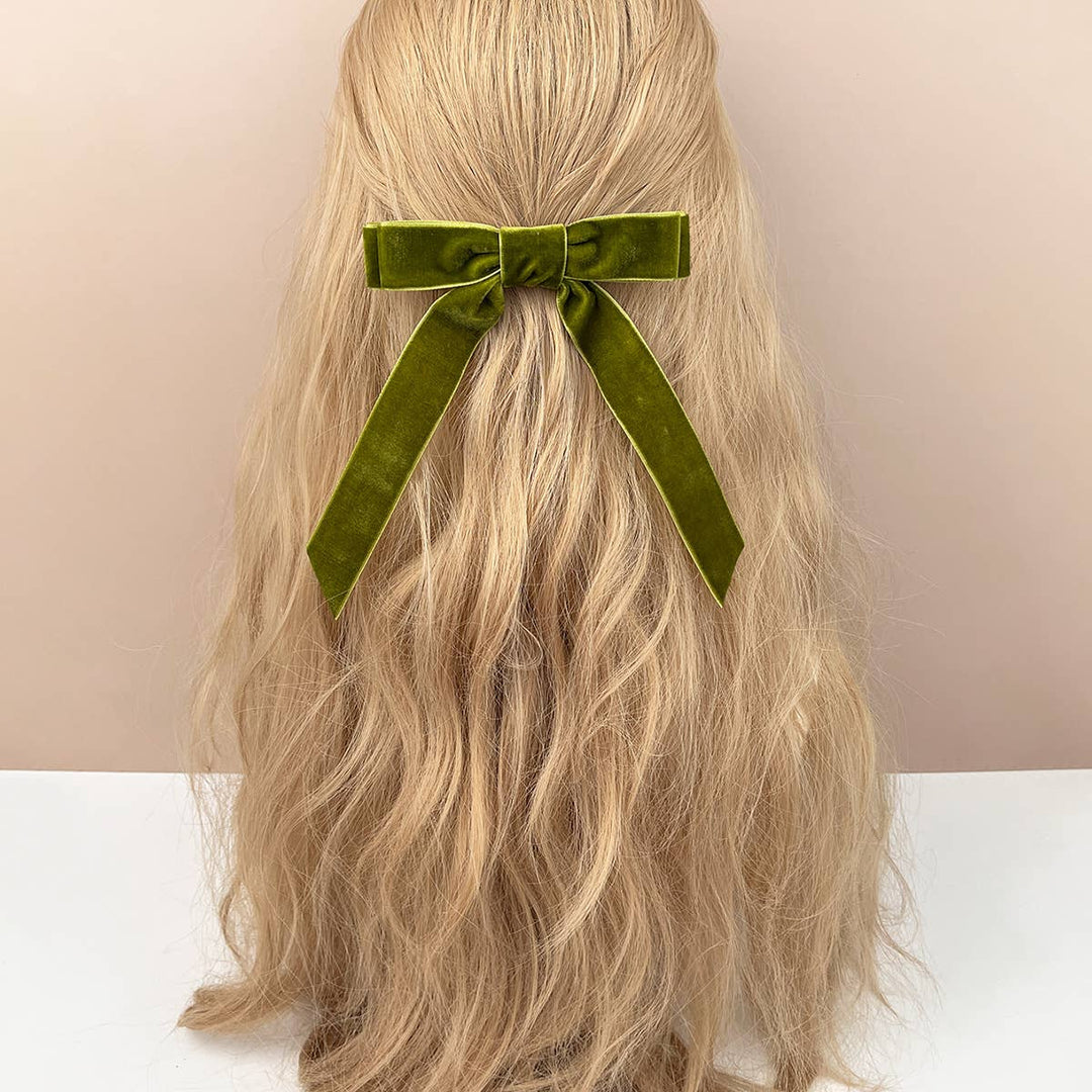 Carla Velvet Ribbon Bow Hair Clip