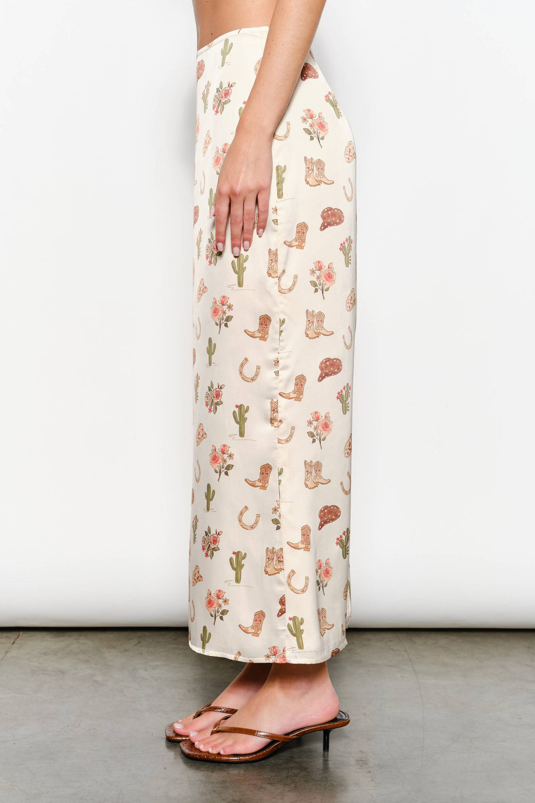 Casey Exclusive Cowboy Print Maxi Skirt