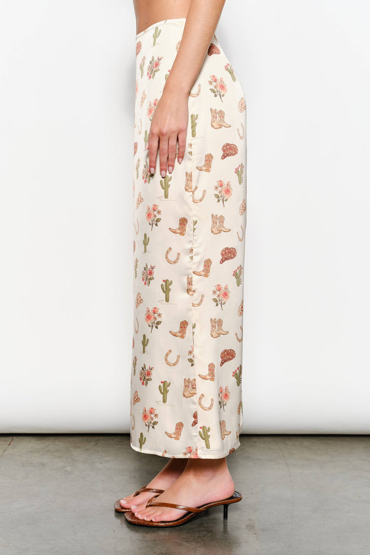 Casey Exclusive Cowboy Print Maxi Skirt