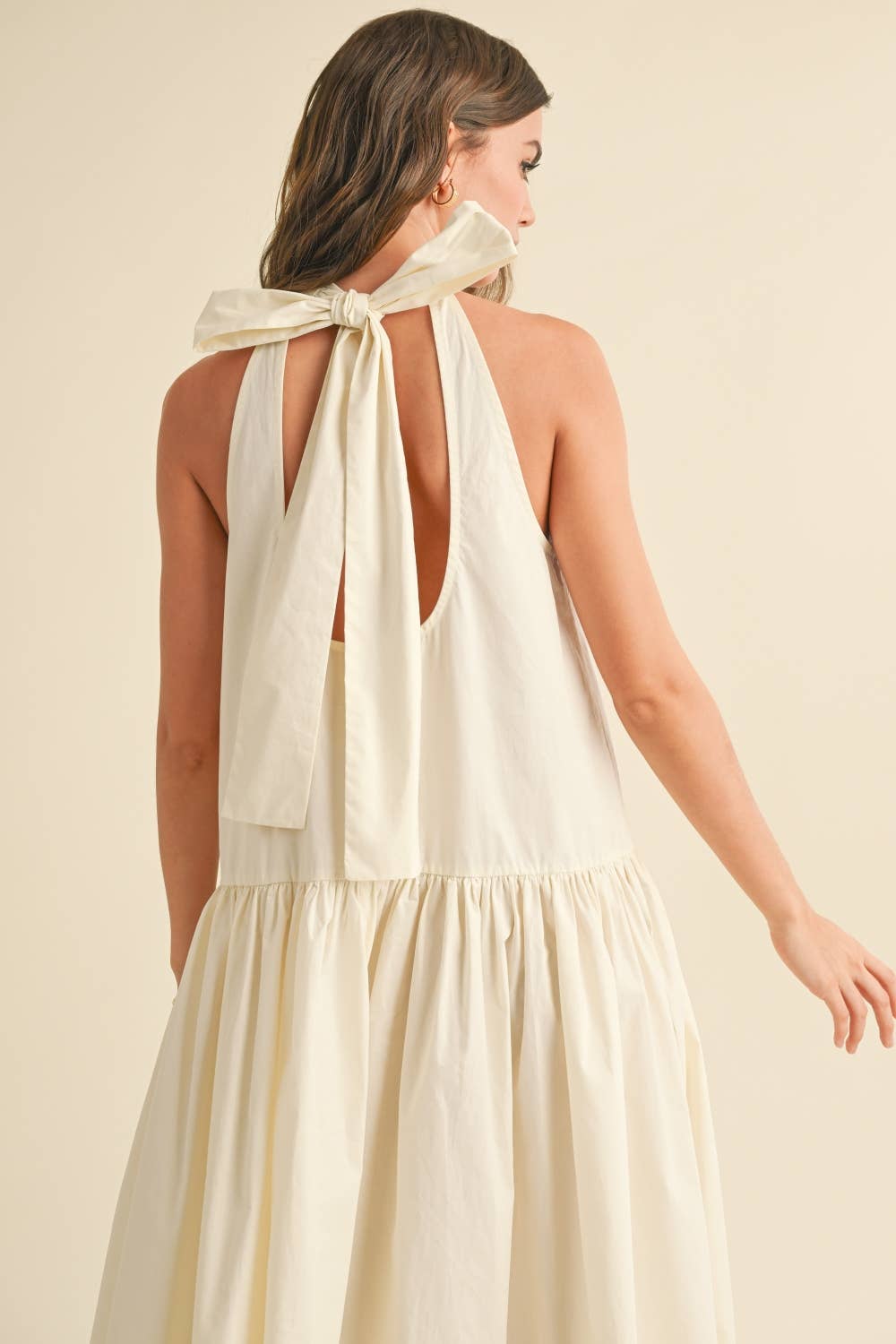 Halter Neck Maxi Dress With Tie Back