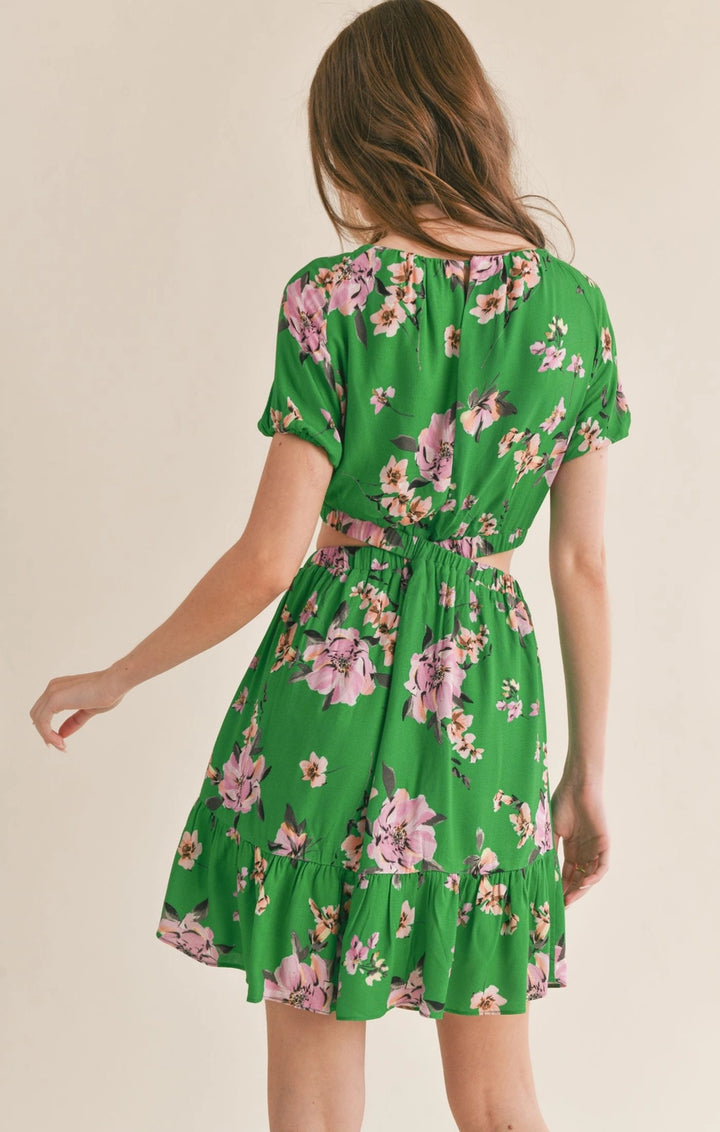 Greener Side Cut Out Mini Dress