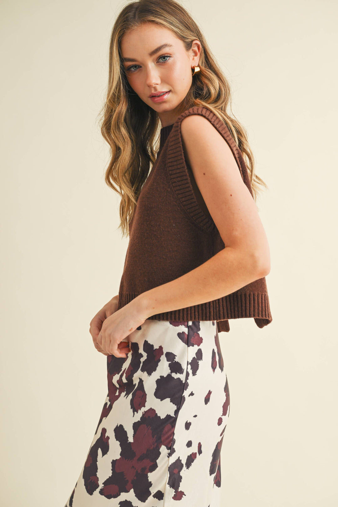 Bold Moves Open-Back Knit Vest