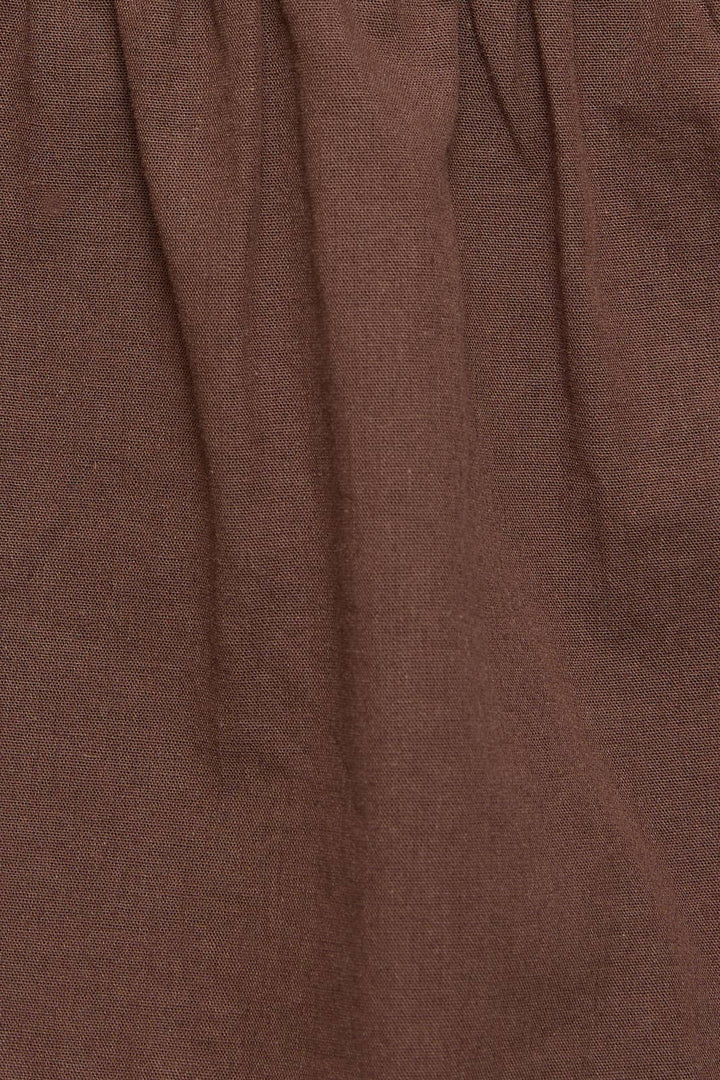 Brown Mid-Rise Tiered Skort