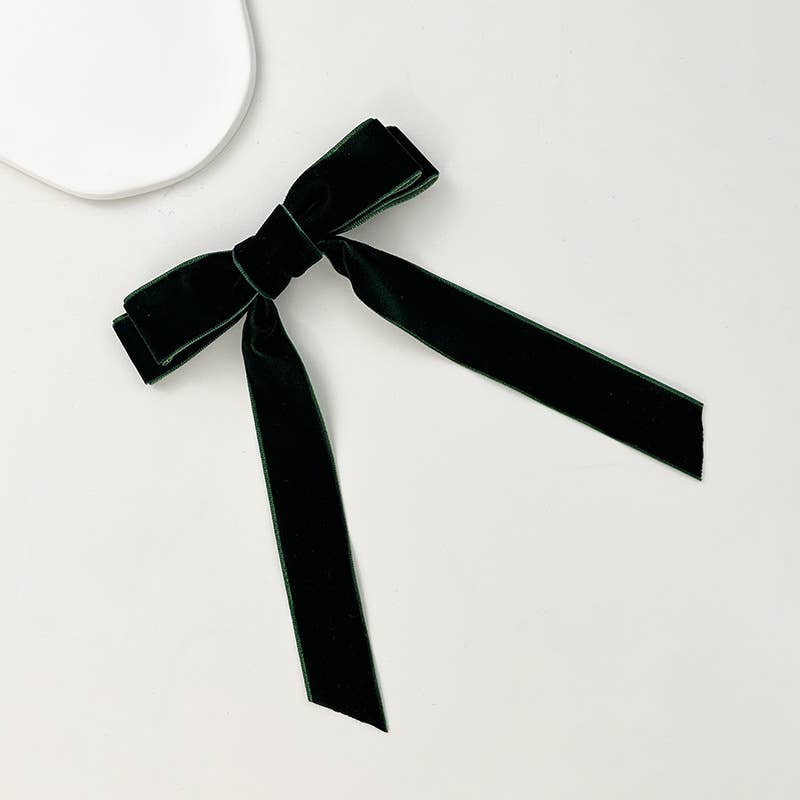 Carla Velvet Ribbon Bow Hair Clip