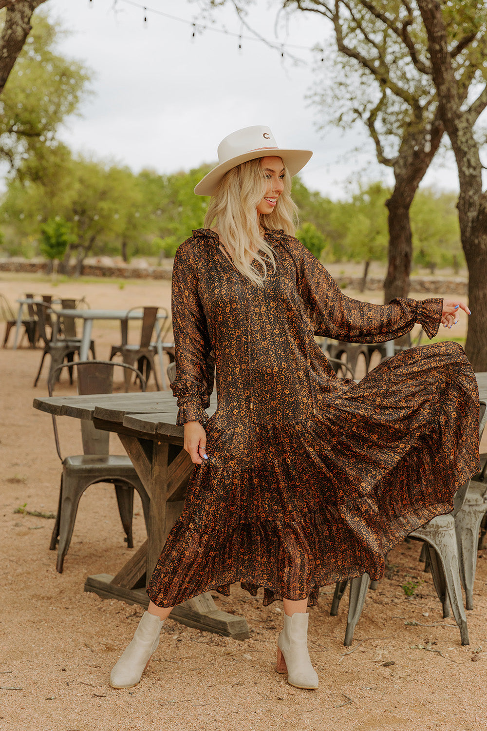 Greta Almond Maxi Dress