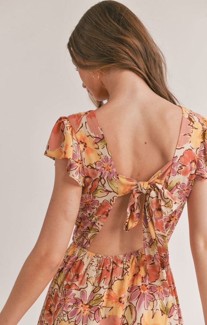 Laying in Malta Tieback Mini Dress