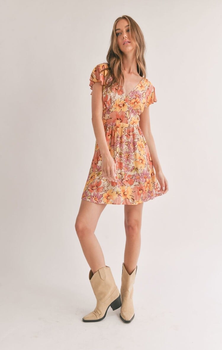 Laying in Malta Tieback Mini Dress