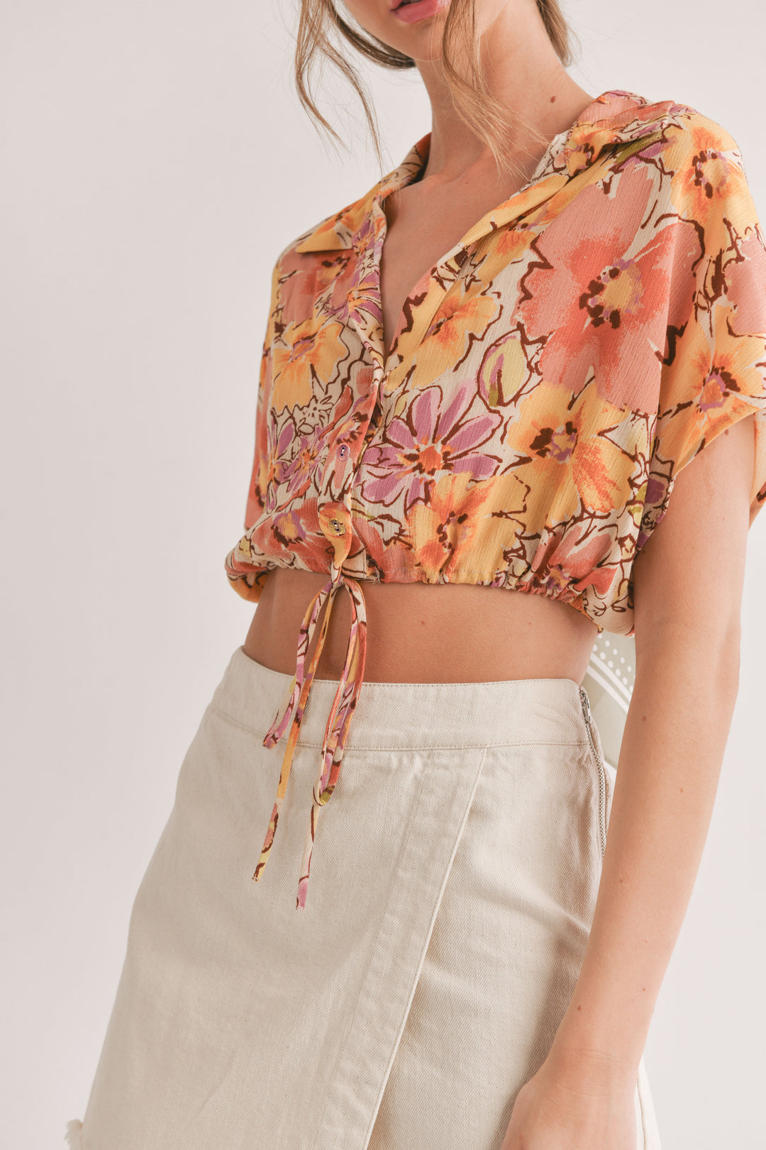 Laying in Malta Crop Shirt