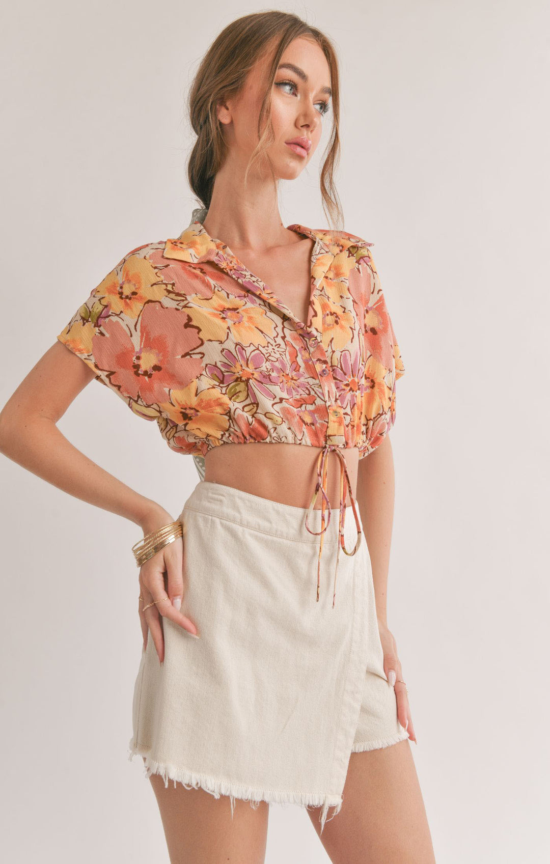 Laying in Malta Crop Shirt