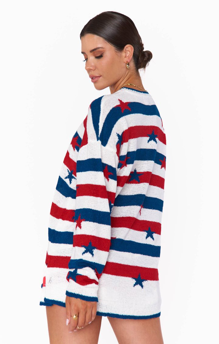 Show Me Your Mumu Go To Sweater - Star Spangled Stripe Knit