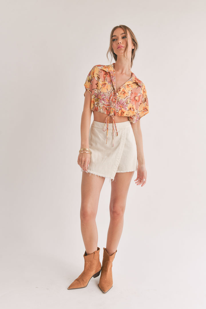 Laying in Malta Crop Shirt