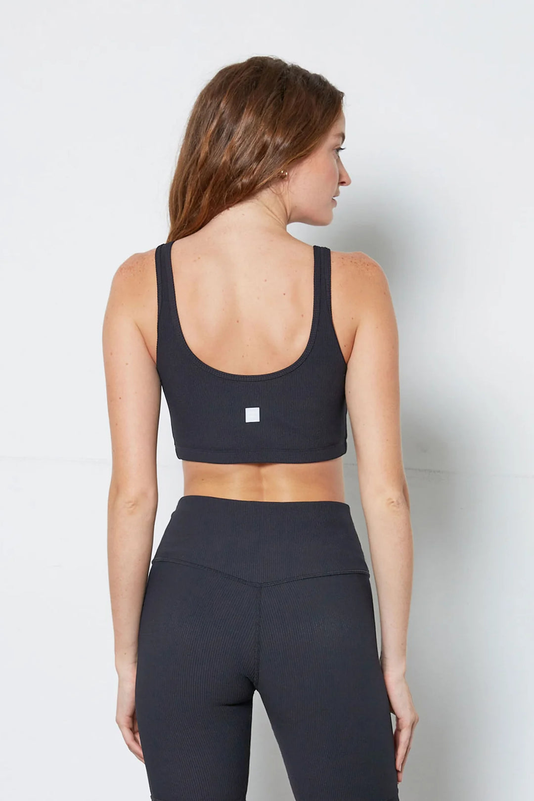Black Scarlett Ribbed Sports Bra