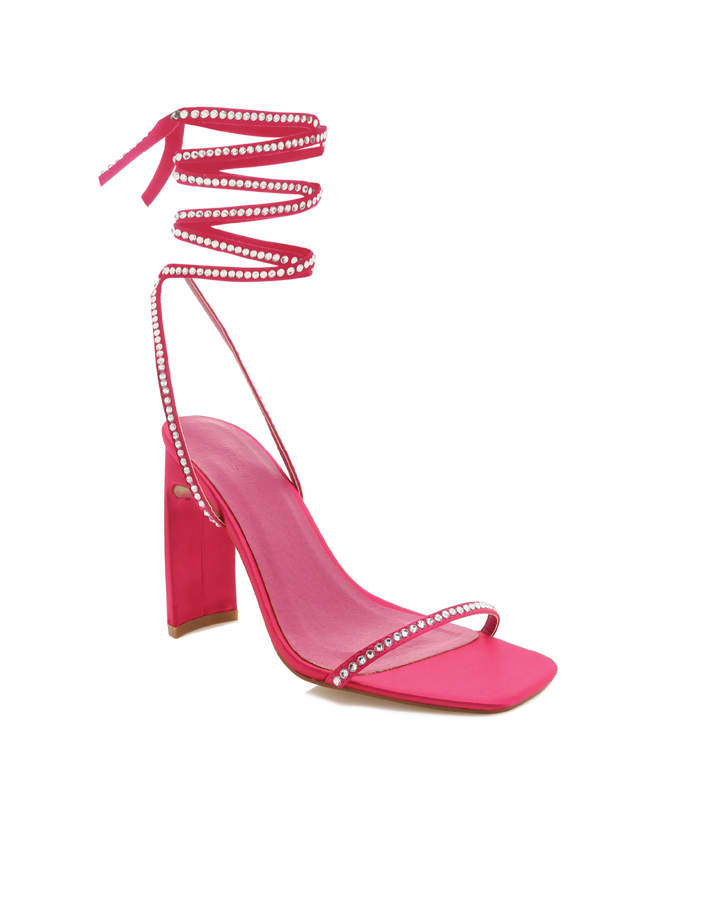 Billini Haleigh Raspberry Satin Heels