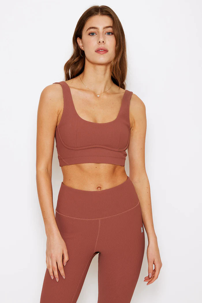 Venesa Ribbed Bustier Sports Bra