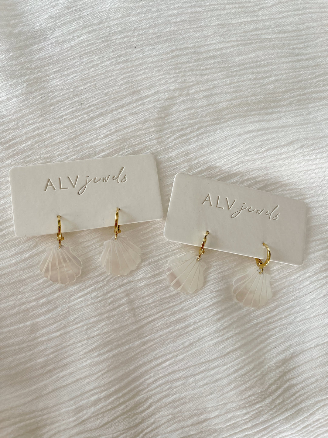 Shell Huggie Hoops