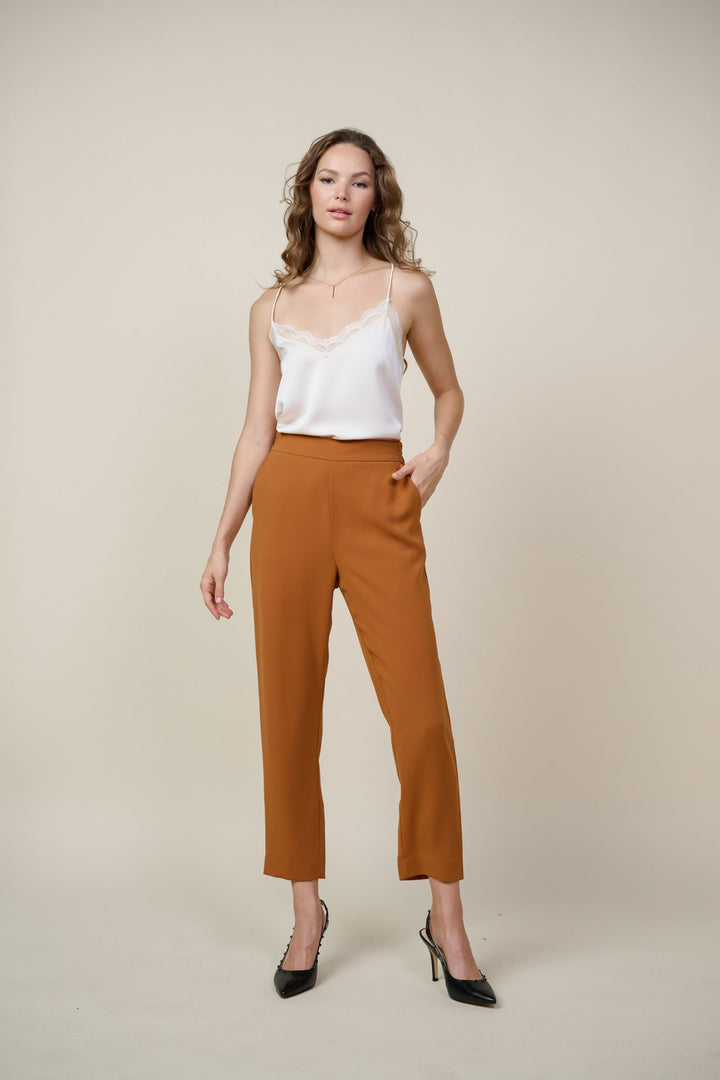 Elastic Waist Tapered Pants